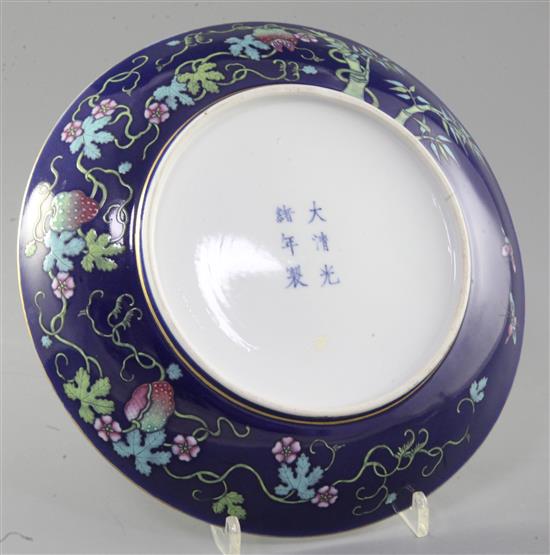 An unusual Chinese sgraffito-decorated dish, Guangxu mark and probably of the period, diameter 24.5cm
